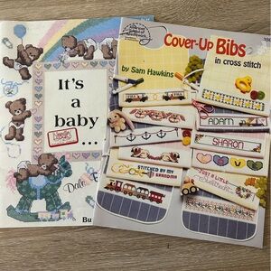 Baby Cross Stitch Booklets Bibs Cute Bears